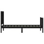 Estructura de cama individual con cabecero madera maciza negro de vidaXL, Camas y somieres - Ref: Foro24-3192390, Precio: 128...