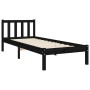 Estructura de cama individual con cabecero madera maciza negro de vidaXL, Camas y somieres - Ref: Foro24-3192390, Precio: 128...
