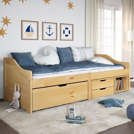 Sofá cama con 3 cajones madera maciza pino IRUN 90x200cm de vidaXL, Camas y somieres - Ref: Foro24-3185213, Precio: 325,43 €,...