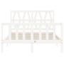 Estructura cama de matrimonio con cabecero madera maciza blanco de vidaXL, Camas y somieres - Ref: Foro24-3192462, Precio: 14...