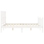 Estructura cama de matrimonio con cabecero madera maciza blanco de vidaXL, Camas y somieres - Ref: Foro24-3192462, Precio: 14...