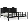 Estructura de cama con cabecero madera maciza negro 200x200 cm de vidaXL, Camas y somieres - Ref: Foro24-3192320, Precio: 233...