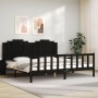 Estructura de cama con cabecero madera maciza negro 200x200 cm de vidaXL, Camas y somieres - Ref: Foro24-3192320, Precio: 233...