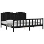Estructura de cama con cabecero madera maciza negro 200x200 cm de vidaXL, Camas y somieres - Ref: Foro24-3192320, Precio: 233...