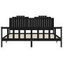 Estructura de cama con cabecero madera maciza negro 200x200 cm de vidaXL, Camas y somieres - Ref: Foro24-3192320, Precio: 233...