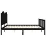 Bed frame with black solid wood headboard 200x200 cm by vidaXL, Beds and slatted bases - Ref: Foro24-3192320, Price: 230,44 €...