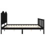 Estructura de cama con cabecero madera maciza negro 200x200 cm de vidaXL, Camas y somieres - Ref: Foro24-3192320, Precio: 233...