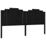 Bed frame with black solid wood headboard 200x200 cm by vidaXL, Beds and slatted bases - Ref: Foro24-3192320, Price: 230,44 €...