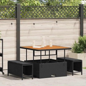 Conjunto de Comedor de Jardín Negro ratán sintético en Conjuntos de jardín | Comprar online en Foru.es