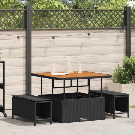 Conjunto de Comedor de Jardín Negro ratán sintético en Conjuntos de jardín | Comprar online en Foru.es