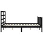 Estructura de cama con cabecero madera maciza negro 140x190 cm de vidaXL, Camas y somieres - Ref: Foro24-3191890, Precio: 167...