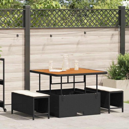Conjunto de Comedor de Jardín Negro ratán sintético en Conjuntos de jardín | Comprar online en Foru.es