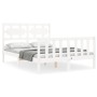 Estructura cama de matrimonio con cabecero madera maciza blanco de vidaXL, Camas y somieres - Ref: Foro24-3192527, Precio: 13...