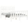 Estructura cama de matrimonio con cabecero madera maciza blanco de vidaXL, Camas y somieres - Ref: Foro24-3192527, Precio: 13...