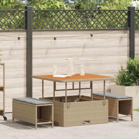 Conjunto de Comedor de Jardín Beige ratán sintético en Conjuntos de jardín | Comprar online en Foru.es