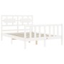Estructura cama de matrimonio con cabecero madera maciza blanco de vidaXL, Camas y somieres - Ref: Foro24-3192527, Precio: 13...