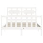 Estructura cama de matrimonio con cabecero madera maciza blanco de vidaXL, Camas y somieres - Ref: Foro24-3192527, Precio: 13...