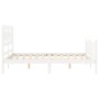 Estructura cama de matrimonio con cabecero madera maciza blanco de vidaXL, Camas y somieres - Ref: Foro24-3192527, Precio: 13...