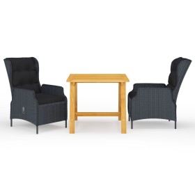 Juego de comedor para jardín 3 piezas gris oscuro en Conjuntos de jardín | Comprar online en Foru.es