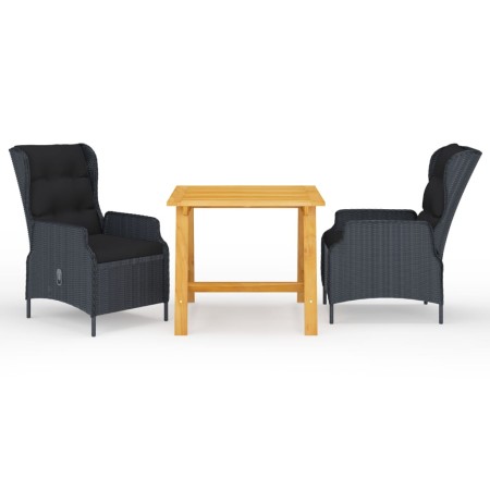 Juego de comedor para jardín 3 piezas gris oscuro en Conjuntos de jardín | Comprar online en Foru.es