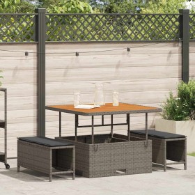 Conjunto de Comedor de Jardín Gris ratán sintético en Conjuntos de jardín | Comprar online en Foru.es