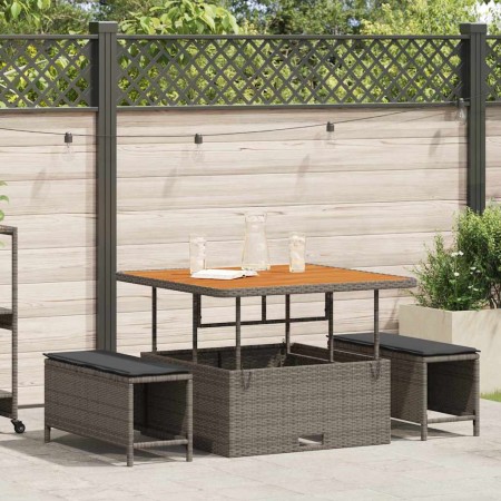 Conjunto de Comedor de Jardín Gris ratán sintético en Conjuntos de jardín | Comprar online en Foru.es