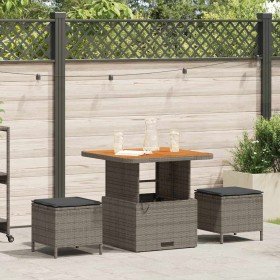 Conjunto de Comedor de Jardín Gris ratán sintético en Conjuntos de jardín | Comprar online en Foru.es