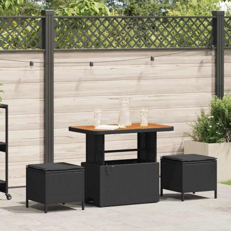 Conjunto de Comedor de Jardín Negro ratán sintético en Conjuntos de jardín | Comprar online en Foru.es