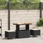 Conjunto de Comedor de Jardín Negro ratán sintético en Conjuntos de jardín | Comprar online en Foru.es