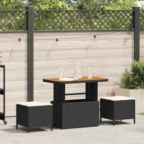 Conjunto de Comedor de Jardín Negro ratán sintético en Conjuntos de jardín | Comprar online en Foru.es
