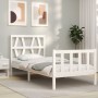 Estructura de cama con cabecero madera maciza blanco 90x200 cm de vidaXL, Camas y somieres - Ref: Foro24-3192477, Precio: 96,...