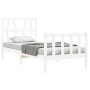 Estructura de cama con cabecero madera maciza blanco 90x200 cm de vidaXL, Camas y somieres - Ref: Foro24-3192477, Precio: 96,...