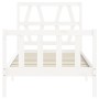 Estructura de cama con cabecero madera maciza blanco 90x200 cm de vidaXL, Camas y somieres - Ref: Foro24-3192477, Precio: 96,...