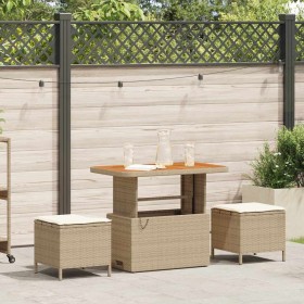 Conjunto de Comedor de Jardín Beige ratán sintético en Conjuntos de jardín | Comprar online en Foru.es