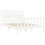 Estructura de cama con cabecero madera maciza blanco 140x190 cm de vidaXL, Camas y somieres - Ref: Foro24-3192407, Precio: 15...