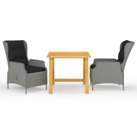 Juego de comedor para jardín 3 piezas gris claro en Conjuntos de jardín | Comprar online en Foru.es