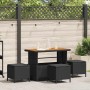 Conjunto de Comedor de Jardín Negro ratán sintético en Conjuntos de jardín | Comprar online en Foru.es