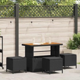 Conjunto de Comedor de Jardín Negro ratán sintético en Conjuntos de jardín | Comprar online en Foru.es