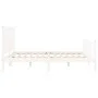 Double bed frame with white solid wood headboard by vidaXL, Beds and slatted bases - Ref: Foro24-3192442, Price: 186,21 €, Di...