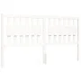 Double bed frame with white solid wood headboard by vidaXL, Beds and slatted bases - Ref: Foro24-3192442, Price: 186,21 €, Di...