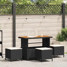 Conjunto de Comedor de Jardín Negro ratán sintético en Conjuntos de jardín | Comprar online en Foru.es
