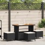 Conjunto de Comedor de Jardín Negro ratán sintético en Conjuntos de jardín | Comprar online en Foru.es