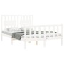 Estructura de cama con cabecero madera maciza blanco 140x200 cm de vidaXL, Camas y somieres - Ref: Foro24-3192427, Precio: 14...