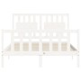 Estructura de cama con cabecero madera maciza blanco 140x200 cm de vidaXL, Camas y somieres - Ref: Foro24-3192427, Precio: 14...