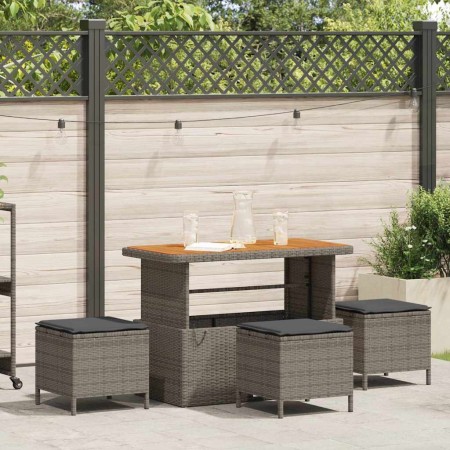 Conjunto de Comedor de Jardín Gris ratán sintético en Conjuntos de jardín | Comprar online en Foru.es
