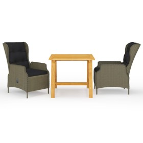 Juego de comedor para jardín de 3 piezas marrón en Conjuntos de jardín | Comprar online en Foru.es