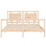 Estructura de cama de matrimonio con cabecero madera maciza de vidaXL, Camas y somieres - Ref: Foro24-3192171, Precio: 161,83...