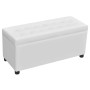 Otomana de almacenamiento de cuero artificial blanco de vidaXL, Bancos para recibidores y almacenamiento - Ref: Foro24-242406...