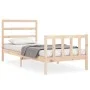 Bed frame with solid wood headboard 90x190 cm by vidaXL, Beds and slatted bases - Ref: Foro24-3191871, Price: 87,73 €, Discou...