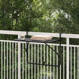 Mesa Colgante de Balcón Negro 60 x 39 x 65 cm Acero en Mesas de jardín | Comprar online en Foru.es